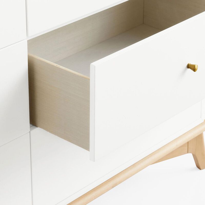 Pottery Barn Kids Sydney 2 Tone Dresser Extra Wide Simply White Natural image number 2